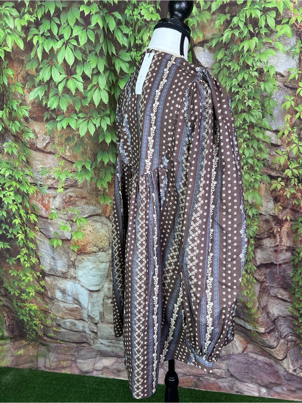 NWT MABEL Brown Patterned Prairie Dress, M - Picture 9 of 13